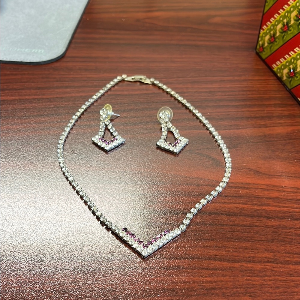 Elegant Silver and Purple Jewelry Set